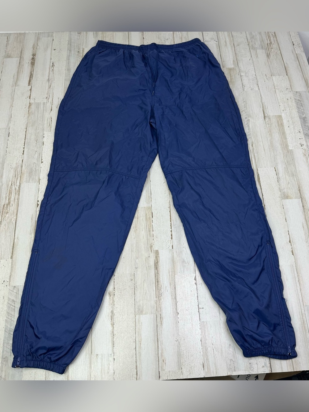 Vintage 90s Nike Navy Blue Track Pants Windbreaker Lined Size XL Read